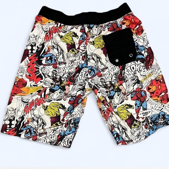 Marvel Comics Avengers Lined Swim Trunks - Men Small - Picture 2 of 6